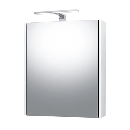Wall-mounted bathroom cabinet with mirror Riva Essence, white, 15 cm x 54.9 cm x 65.2 cm