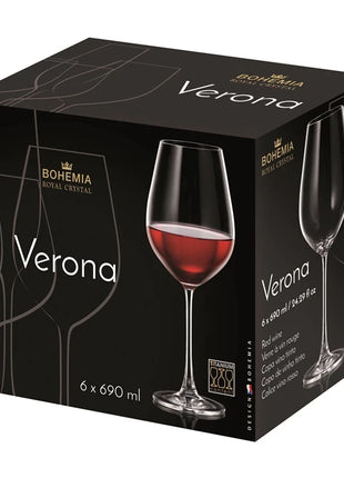 Bohemia Verona red wine glass set, 690 ml, 5 pcs.