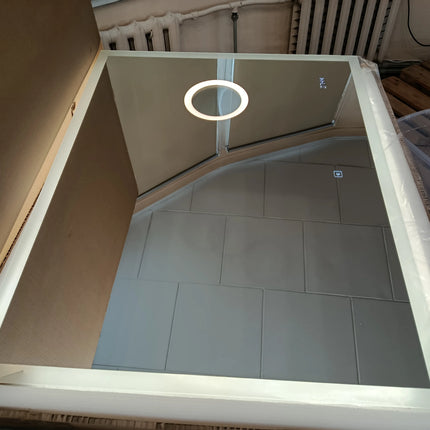 Зеркало для ванной комнаты аквамарин с LED подсветкой 100x80 см